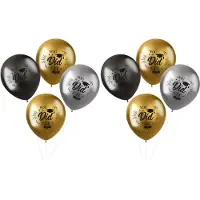 Folat Ballonnen geslaagd thema - 12x - goud/zilver/grijs - latex - 33 cm - examenfeest versiering - Ballonnen