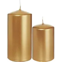 Trend Candles Stompkaarsen set van 8x stuks goud 8 en 12 cm - Stompkaarsen