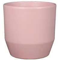 Bela Arte Bloempot/Plantenpot - keramiek - mat lichtroze - D12/H11 cm - Plantenpotten