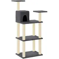 vidaXL Kattenkrabpaal met sisal krabpalen 118,5 cm donkergrijs