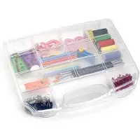 PlasticForte Opbergkoffertje/opbergdoosjes - 8-vaks - transparant - Naaigerei opbergen - Opbergers - Opbergbox