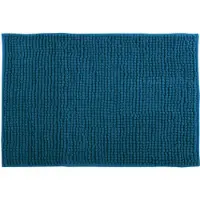 MSV Badkamerkleed/badmat tapijtje voor op de vloer - petrol blauw - 50 x 80 cm - Microvezel - Badmatjes