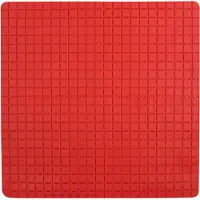 MSV Douche/bad anti-slip mat badkamer - rubber - rood - 54 x 54 cm - Badmatjes