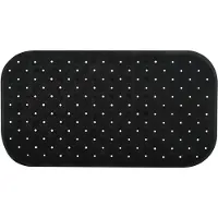 MSV Douche/bad anti-slip mat badkamer - rubber - zwart - 36 x 65 cm - Badmatjes