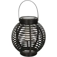 Annas collection Solar lantaarn zwart 21x23cm vlam-effect