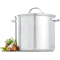 Deski soeppan 10 Liter - 26 cm diameter - Met glazen deksel - RVS