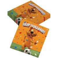 Paper Dreams Servetten 24x Loeki de Leeuw Hup Holland oranje 33 x 33 cm - Feestservetten
