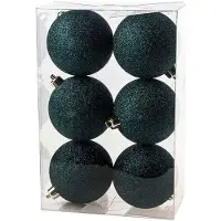 Cosy & Trendy 12x Kunststof kerstballen glitter petrol blauw 8 cm kerstboom versiering/decoratie - Kerstbal
