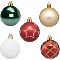 Atmosphera Kerstballen - 15st - kunststof - 5cm - Kerstbal
