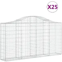 vidaXL Schanskorven 25 st gewelfd 200x30x100/120 cm ijzer