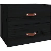 vidaXL Nachtkastje wandgemonteerd 50x36x40 cm zwart