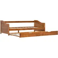 vidaXL Bedbank uittrekbaar grenenhout honingbruin 90x200 cm