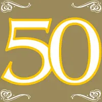 Folat 40x Vijftig/50 jaar feest servetten 33 x 33 cm verjaardag/jubileum - Feestservetten