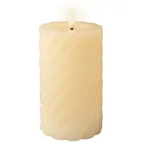 Lumineo Luxe LED kaars/stompkaars - creme wit - D7,5 x H15 cm - timer