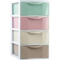 Forte Plastics Plasticforte Ladeblokje/bureau organizer 4x lades - gekleurdA - L26 x B37 x H49 cm - Ladeblok