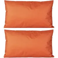 Anna's Collection 2x Bank/sier kussens voor binnen en buiten in de kleur oranje 30 x 50 cm - Sierkussens