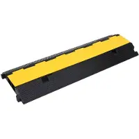 vidaXL Kabelbeschermer drempel met 2 tunnels 100 cm rubber