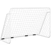 vidaXL Voetbaldoel met net 180x90x120 cm staal wit