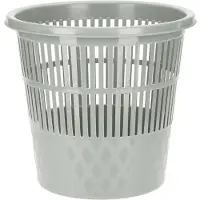 Excellent houseware Plastic huis/kantoor vuilnisbak/prullenbak grijs 20 liter 28 x 27 cm - Prullenmanden
