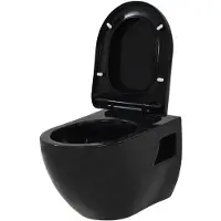 vidaXL Wandtoilet keramiek zwart