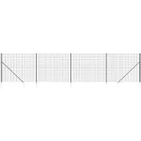 vidaXL Draadgaashek met grondankers 1,6x10 m antracietkleurig