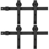vidaXL Schuifdeursloten, set van 2 stuks, 200 cm, staal, zwart