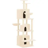 vidaXL Kattenmeubel met sisal krabpalen 180 cm crèmekleurig