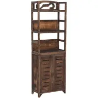 vidaXL Wandkast 46x24x140 cm massief paulowniahout donkerbruin
