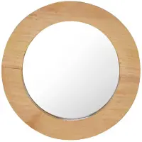 vidaXL Wandspiegel rond 40 cm teakhout