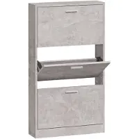vidaXL Schoenenkast 59x17x108 cm bewerkt hout betongrijs