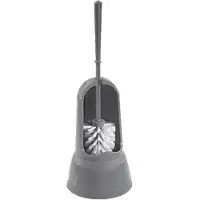 Hega hogar Toiletborstelhouder/WC-borstelhouder grijs met borstel 15 x 37,5 cm - Toiletborstels
