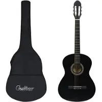 vidaXL Gitaar klassiek beginner met tas 4/4 39" zwart