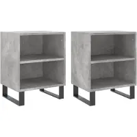 vidaXL Nachtkastjes 2 st 40x30x50 cm bewerkt hout betongrijs