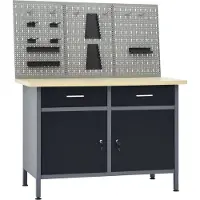 vidaXL Werkbank met 3 wandpanelen