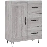 vidaXL Dressoir 69,5x34x90 cm bewerkt hout grijs sonoma eikenkleurig