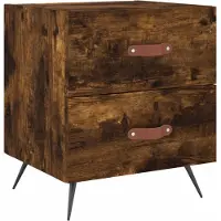 vidaXL Nachtkastje 40x35x47,5 cm bewerkt hout gerookt eikenkleurig