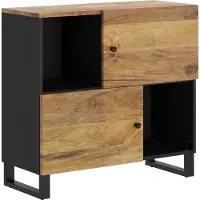 vidaXL Dressoir met 2 deuren, 80x33x75 cm, massief mangohout
