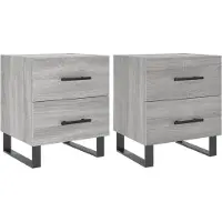 vidaXL Nachtkastjes 2 st 40x35x47,5 cm bewerkt hout grijs sonoma eiken