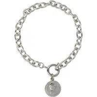 My Bendel - Zilverkleurige Schakelarmband met Munt Bedel - Zilverkleurige Schakelarmband met Munt Hanger - met Luxe Cadeauverpakking | Sieraden Voor Dames