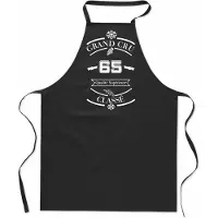 Mijncadeautje Grand Cru Classé - keukenschort 65 - kookschort - BBQ schort - 100% katoen - leeftijd - geboortejaar - verjaardag en feest - cadeau - kado - unisex - zwart