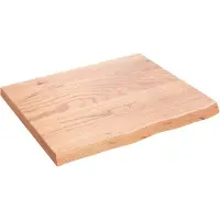 vidaXL Wastafelblad 60x50x2 behandeld massief hout lichtbruin