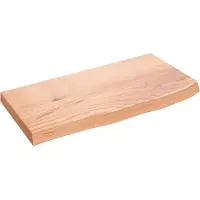 vidaXL Wastafelblad 60x30x(2-4) cm behandeld massief hout lichtbruin