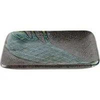 Tokyo Design Studio - Vierkant Bord - Sushi Bord - Sushi Servies - Zwart/Blauw - 14.5 x 12cm