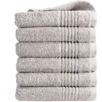 Seashell Handdoek Supreme 650 GSM - 100% Egyptisch Katoen - 6 stuks - 50x100 - licht grijs