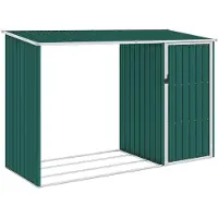 vidaXL Brandhoutschuur 245x98x159 cm gegalvaniseerd staal groen