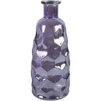 Countryfield Art Deco vaas - paars transparant - glas - D12 x H30 cm - Vazen