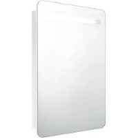 vidaXL Badkamerkast met spiegel en LED 60x11x80 cm glanzend wit