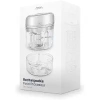 Mikamax Rechargeable Food Processor - Draadloze, Oplaadbare Hakmolen met 200/300 ml Bekers