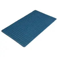 Urban Living Badkamer/douche anti slip mat - rubber - voor op de vloer - donkerblauw - 39 x 69 cm - Badmatjes