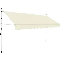 vidaXL Luifel handmatig uittrekbaar 400 cm crème